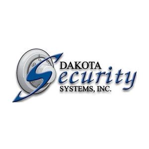 Dakota Security Systems logo with a lock behind the words