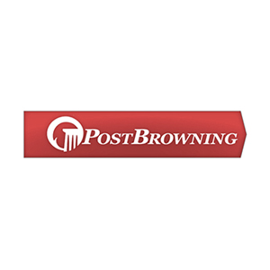 A dark orange box with white text over it that says Post Browning