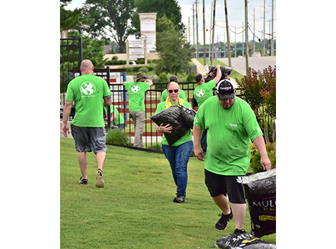 People carrying supplies