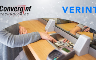 Woman giving money to teller