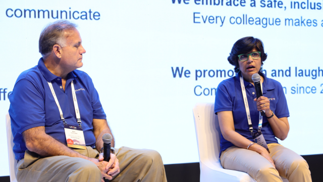 Pratibha discussing about Convergint’s V’s & B’s at Unite Bangalore’24