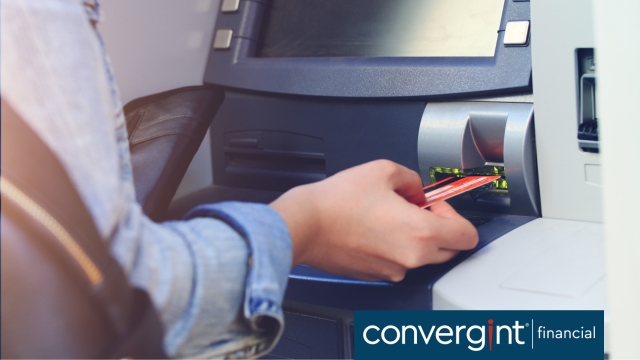 ATM machine with card