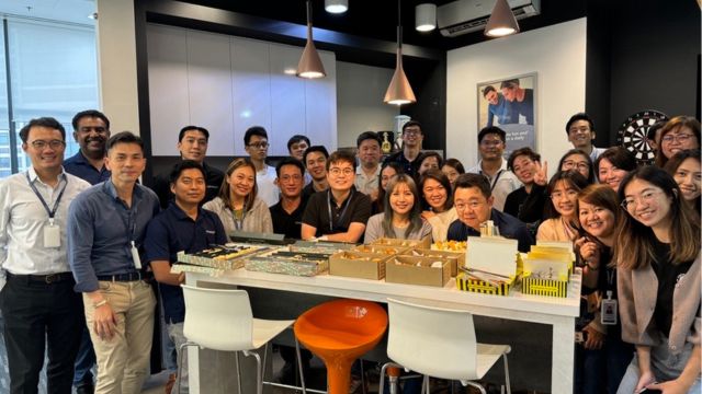 Convergint Singapore monthly birthday celebration